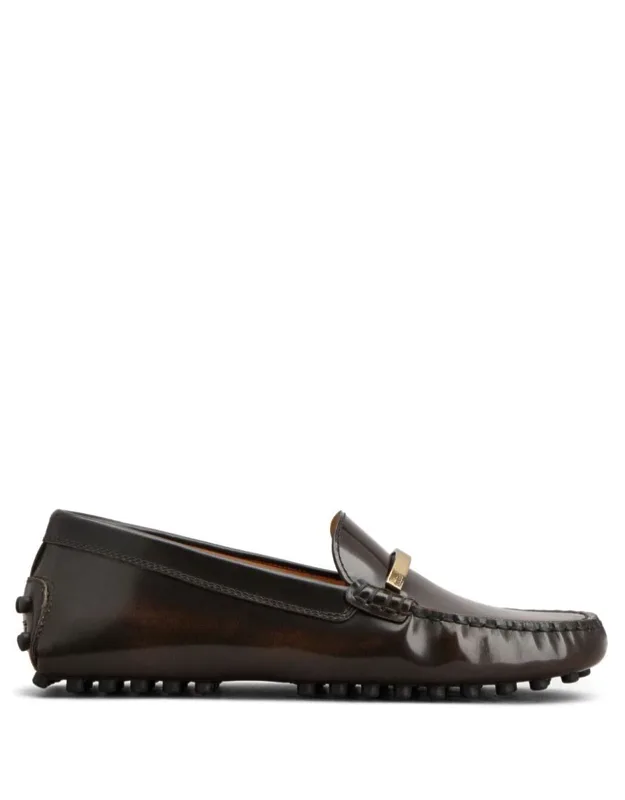 Brushed Leather Inflatable Loafers