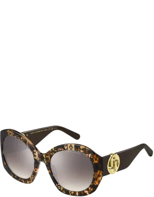 Sunglasses Silver Mirrored Butterfly Acetate
