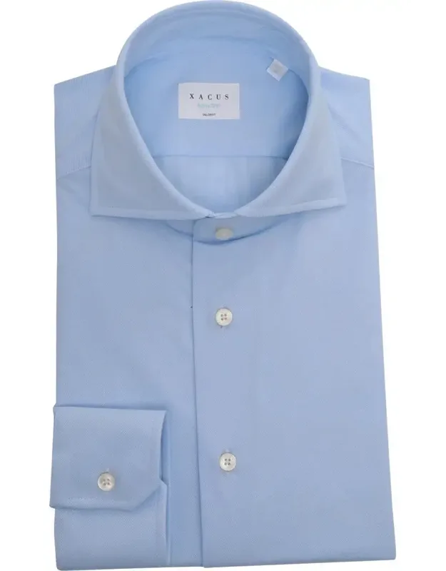 Xacus Light Blue Striped Shirt With Pocket