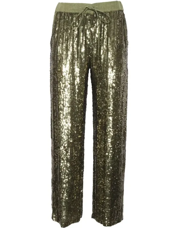 Pants With Sequins And Elasticated Waist