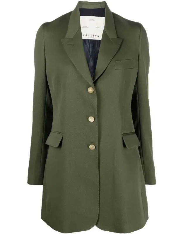 Single Breasted Hunting Blazer With Leather Belt