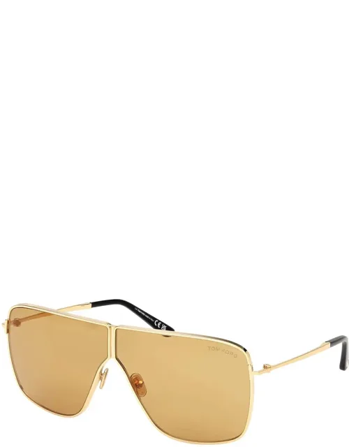 Sunglasses Gold Yellow Navigator Acetate
