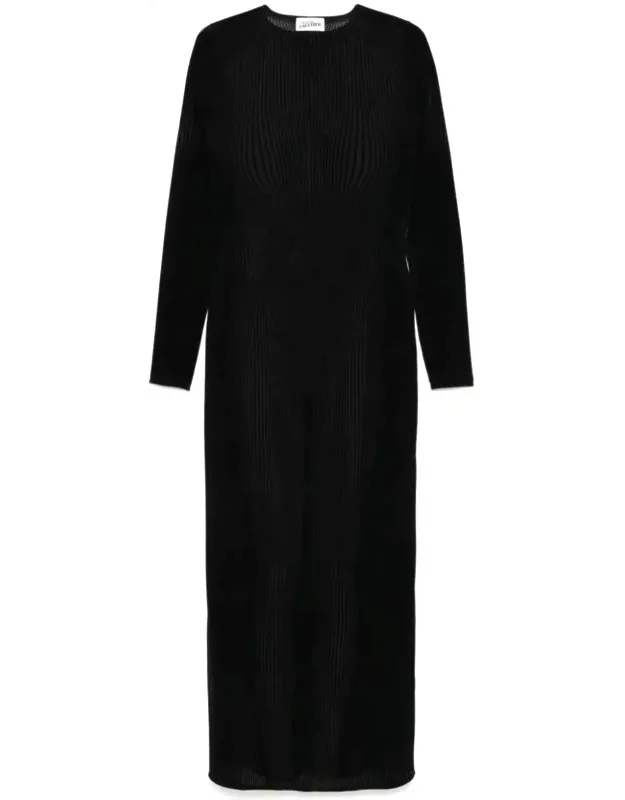 Dress Flocked "morphing Pinstripes"