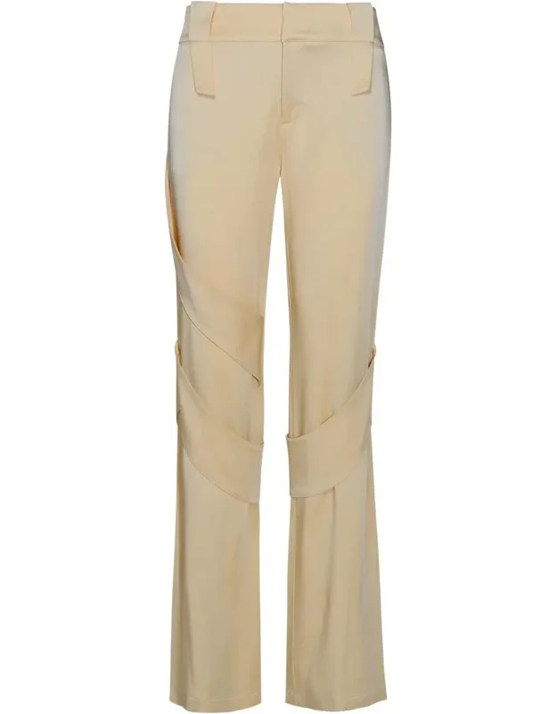 Cream Acetate Blend Cargo Pants