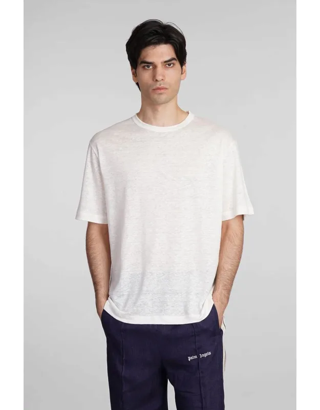 T-shirt In Linen, Round Neck