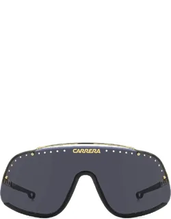 Sunglasses Gold Dark Gray Mask Metal 62mm Lens Width