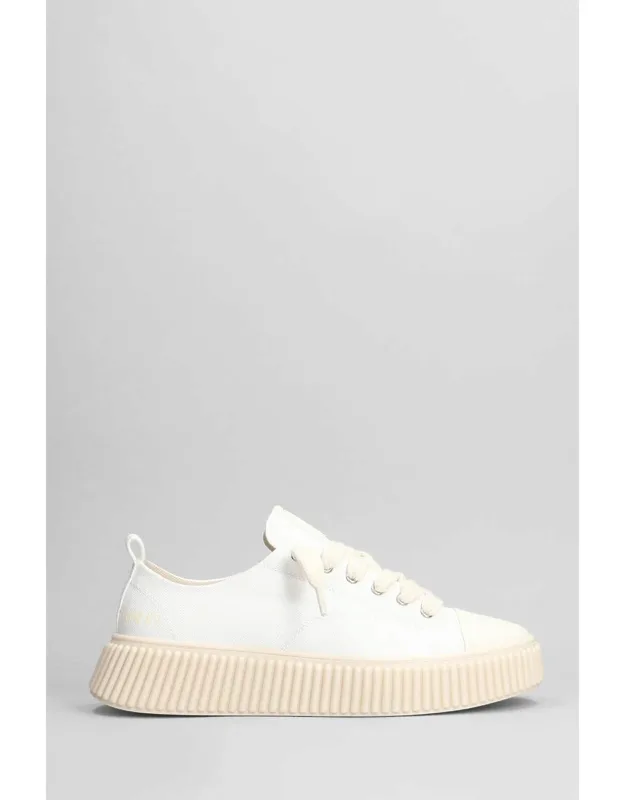 Sneakers With Canvas And Laces