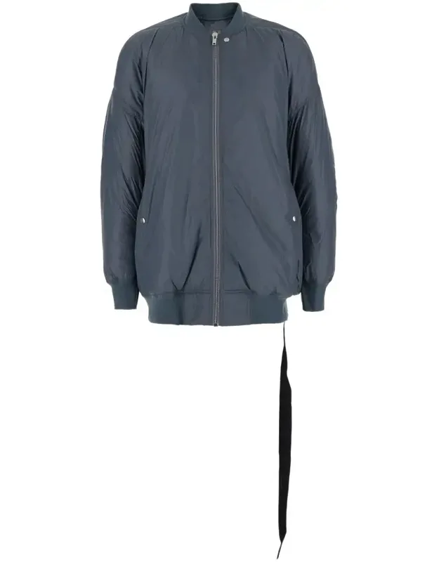 Jumbo Flight Bomber Jacket With Strap Detail In Tech Fabric