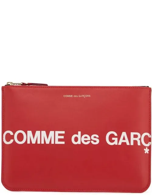 Calfskin Wallet With Large Logo And Zip Closure