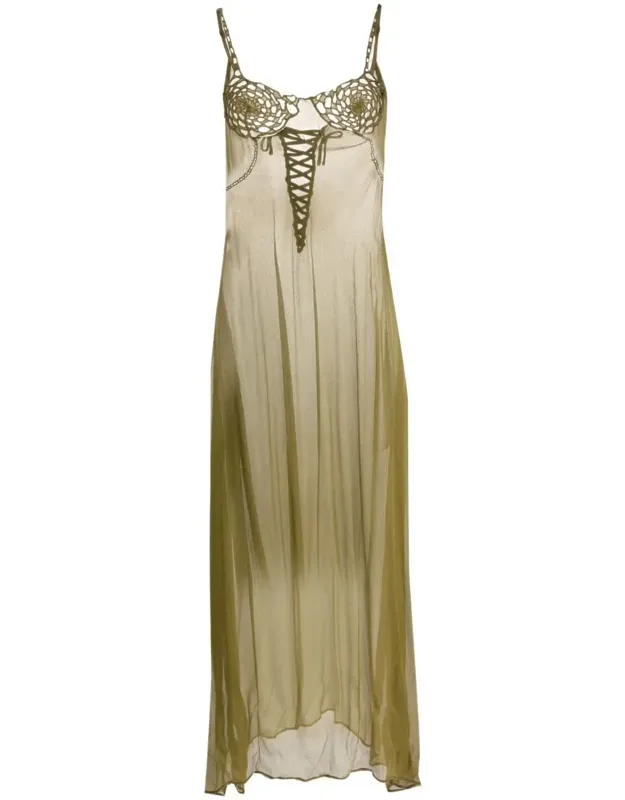 Lacework Crepe Long Dress