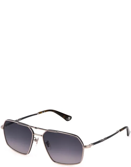 Police Sunglasses Silver Geometric
