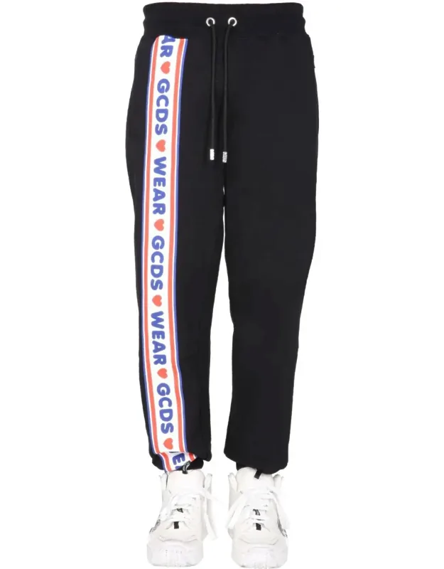 Jogging Pants With "cute Tape" Logo Band