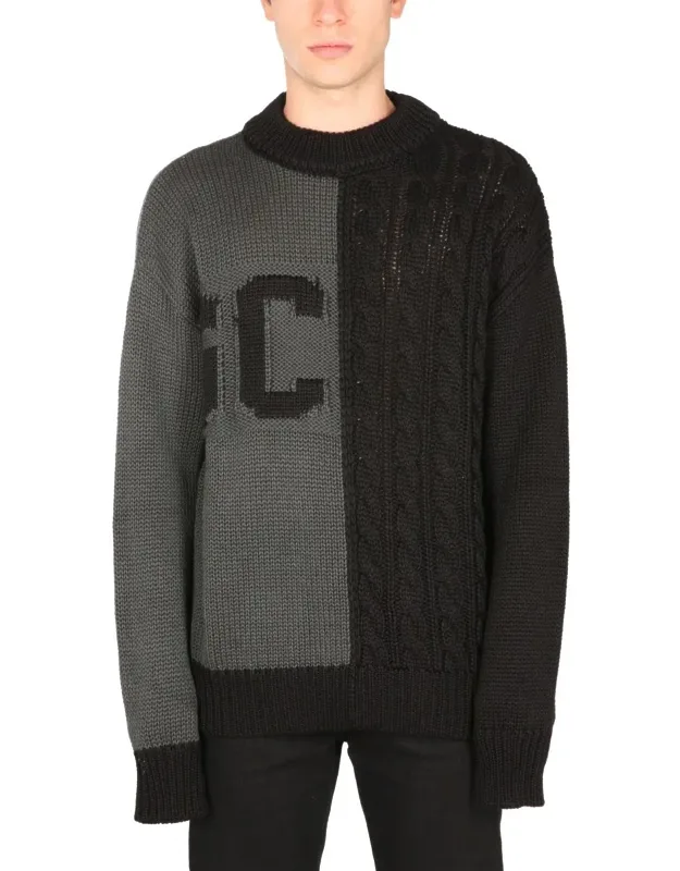 Sweater With Logo Inlay