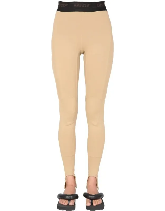 Ambush "scuba" Leggings With Logoed Elastic Bands And Slits
