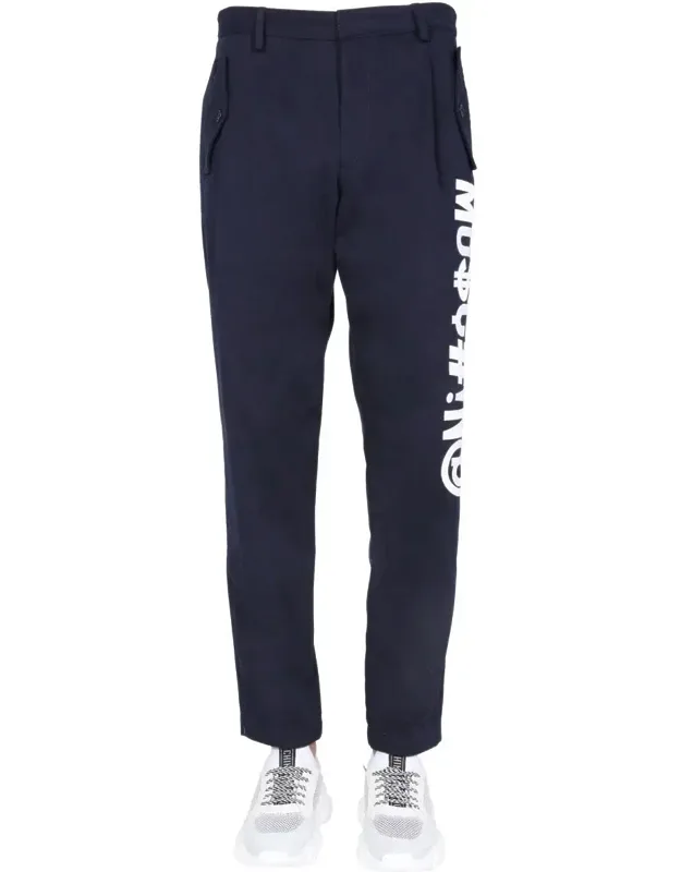 Symbols Logo Trousers With Hook And Hidden Zipper Closure