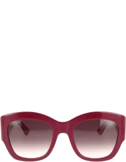 Cartier Bordeaux Red Shaded Square Acetate Sunglasses