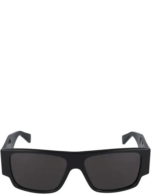 Sunglasses Black Gray Rectangle Acetate 57 Mm Lens Width, 15 Mm Bridge Length