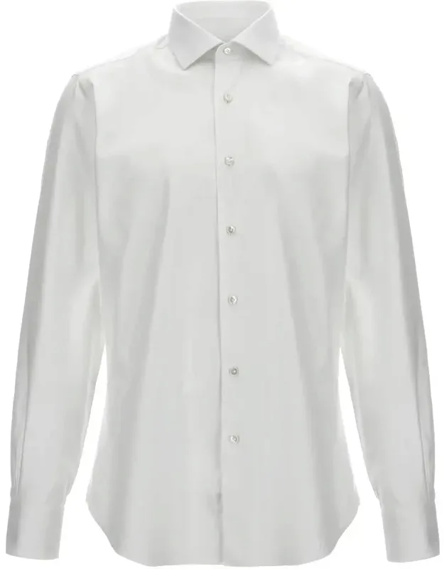 Barba Cotton Shirt With Button Closure And Long Cuffed Sleeves
