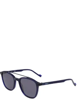 Sunglasses Blue Gray Round Metal With Width Of The Lens 52 Mm And Length Of The Bridge 20 Mm