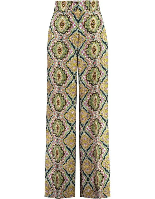 Printed Silk Pants