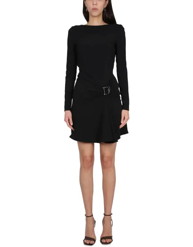 Statement Dress With Back Zipper Closure And Drape