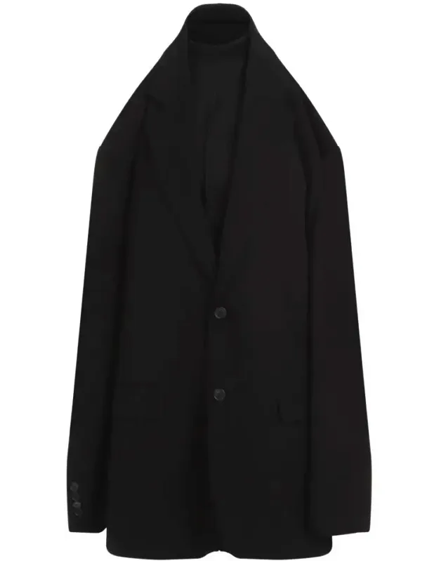_balenciaga Suspended Tailored Dress With Trompe L'oeil Construction And Back Cut-out Detail_