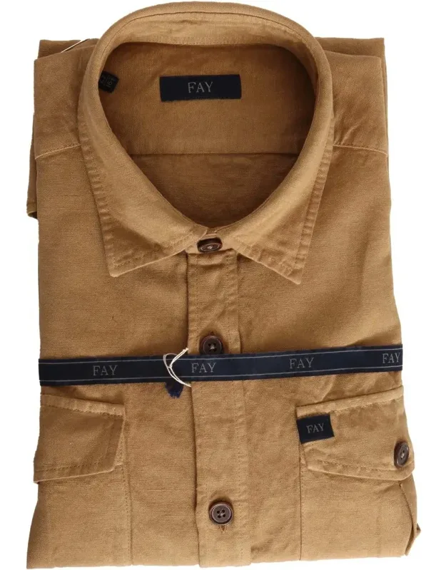 Shirt Linen And Cotton Blend Classic Collar