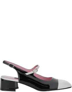 Ischia Slingback Pumps With Adjustable Strap In Patent Leather