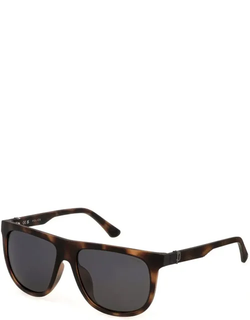 Sunglasses Havana Gray Square Injected 59 Mm Lens Width, 16 Mm Bridge Length