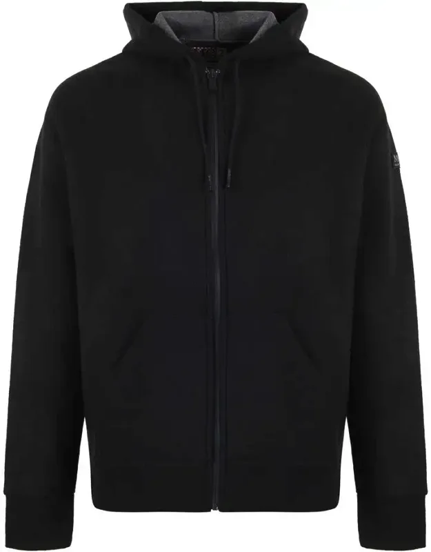 Sweater With Drawstring Hood And Heat-sealed Zip Front Closure