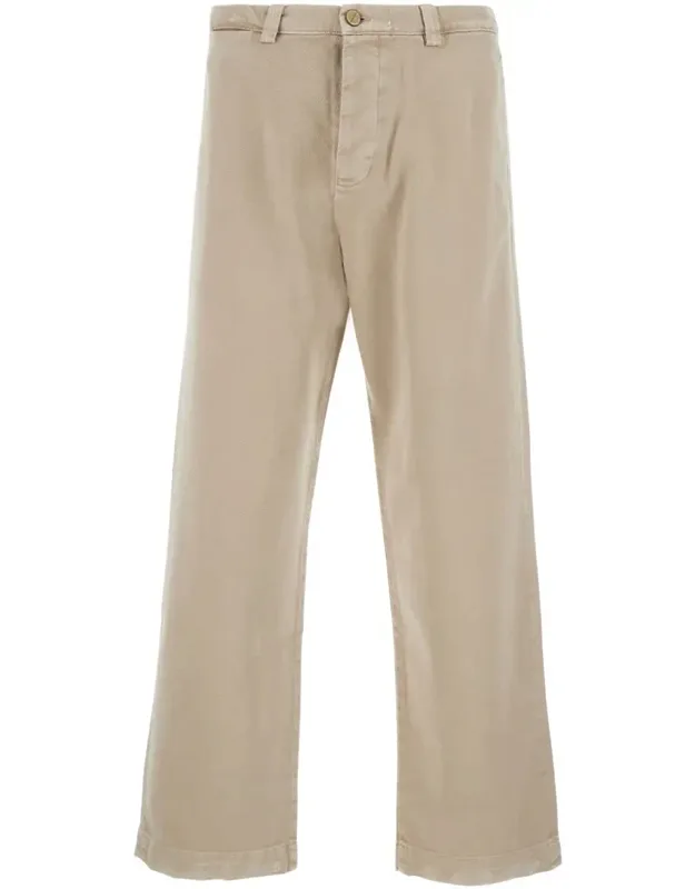 Pants With Logo Patch In Denim