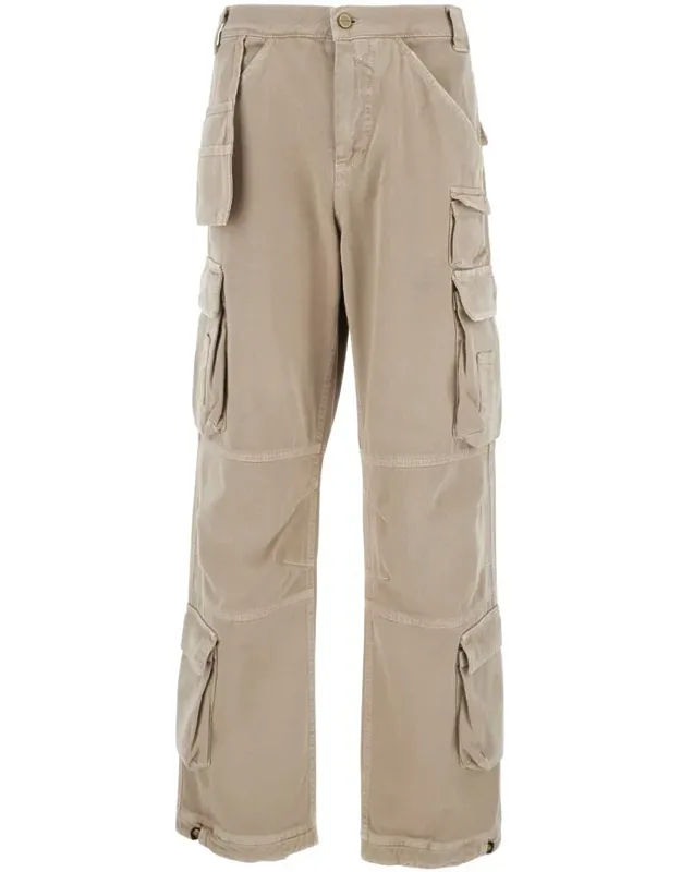 Cargo Pants With Logo Patch In Cotton
