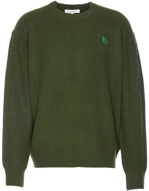 Wool And Viscose Sweater With Fox Patch