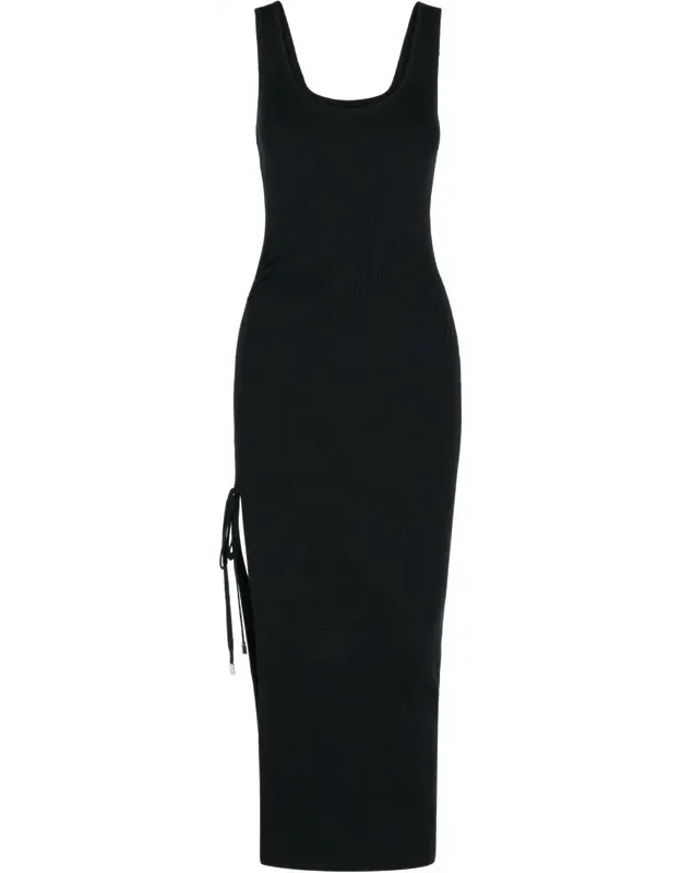 Ruched Wool Blend Dress