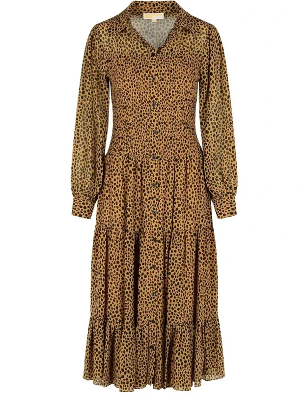 Leopard Print Polyester Dress
