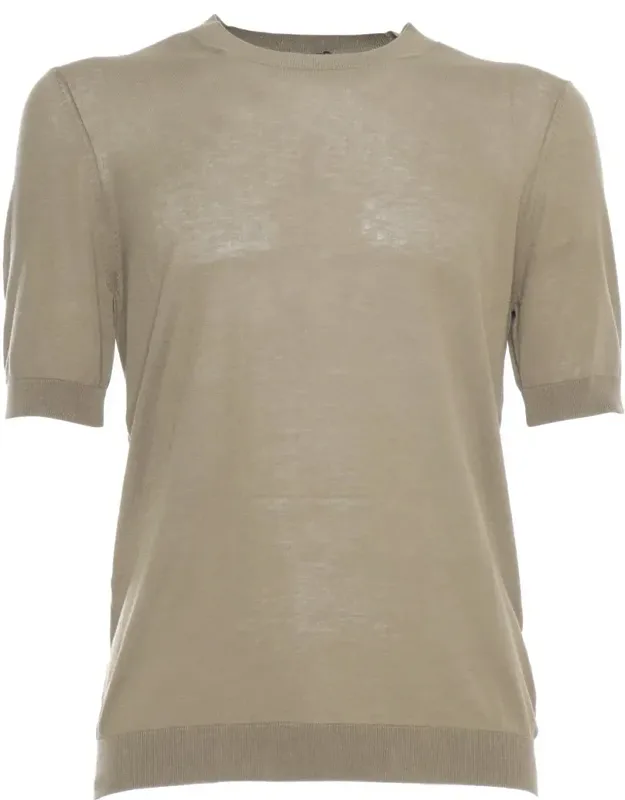 Ballantyne T-shirt With Ribbed Hems And Semi-transparent Design