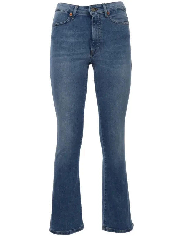 Jeans With Flared Leg And 5 Pockets
