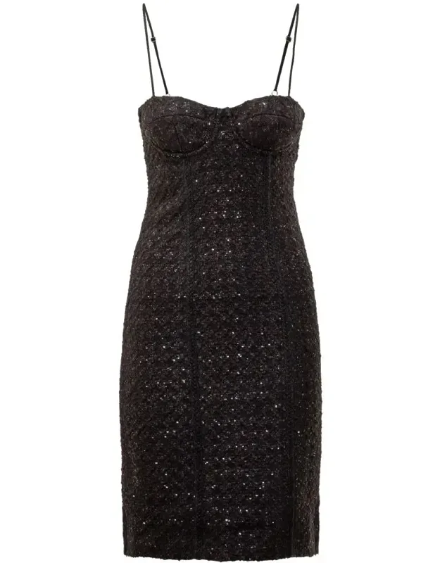 Rotate Dress With Adjustable Straps And Boucle Workmanship