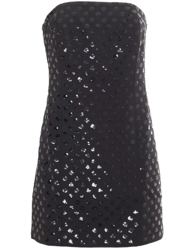 Midi Dress With Glamour And Sparkling Polka Dot Sequin Detailing