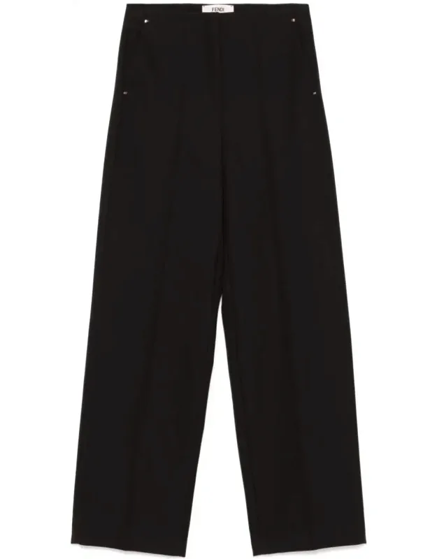 Wide Leg Wool Trousers