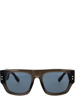 Eyewear Sunglasses Gray Square Acetate