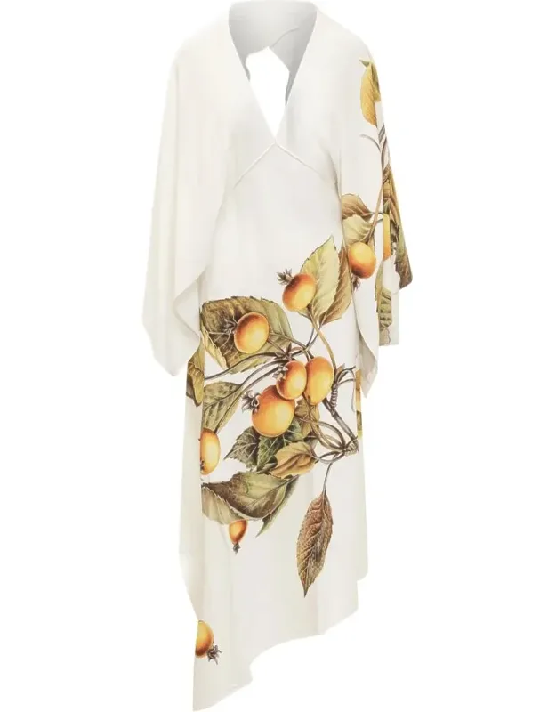 Asymmetrical Dress With Botanical Print