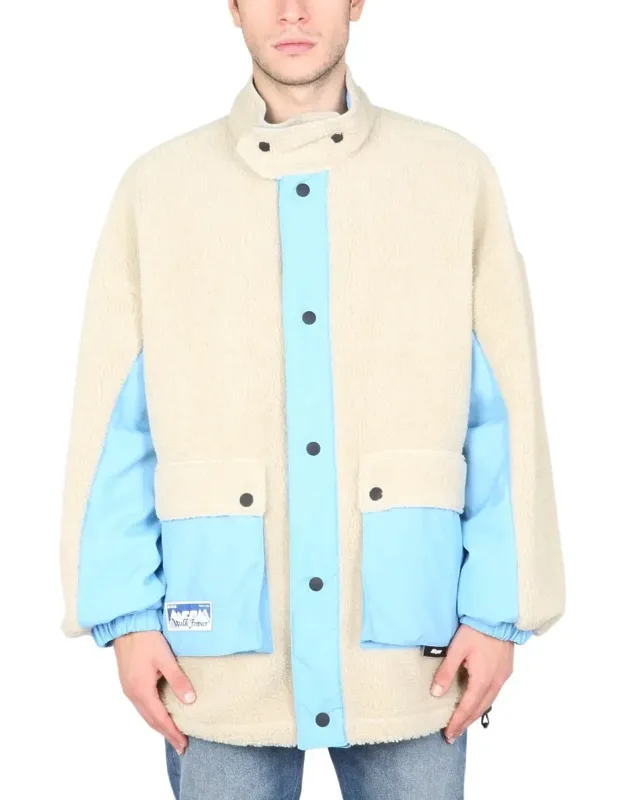 Reversible Sherpa Jacket With Front Snap Buttons Closure