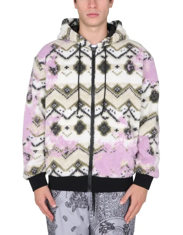 Fleece Sherpa Jacket With Drawstring Hood