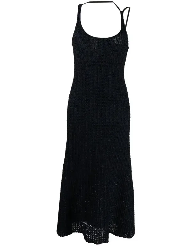 Cotton Blend U-neck Knit Dress