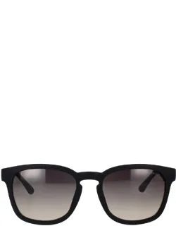 Sunglasses Black Matte Grey Shaded Rectangle Acetate