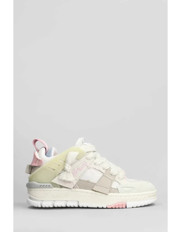 Area Patchwork Sneakers With Suede And Round Toe