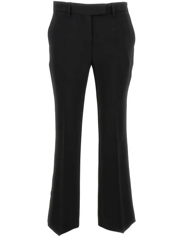 Low Waist Flared Pants In Stretch Fabric