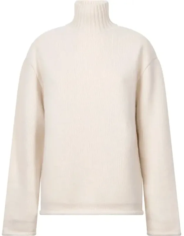 Textured Cashmere High Neck Jumper