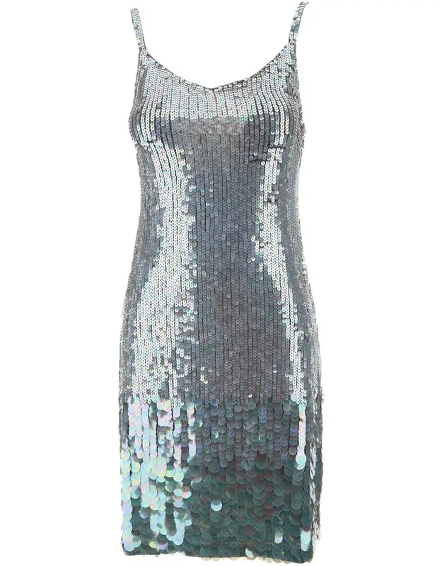 Mini Dress With All-over Multicolor Sequins In Stretch Polyamide
